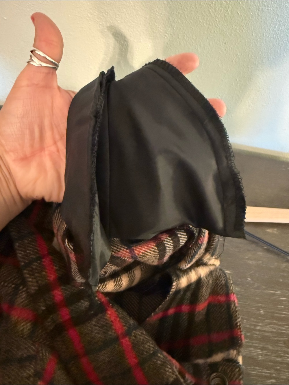 Vintage Evan Picone Plaid Button-Front Wool Jacket Black Beige Red Navy Tartan - Picture 10 of 10